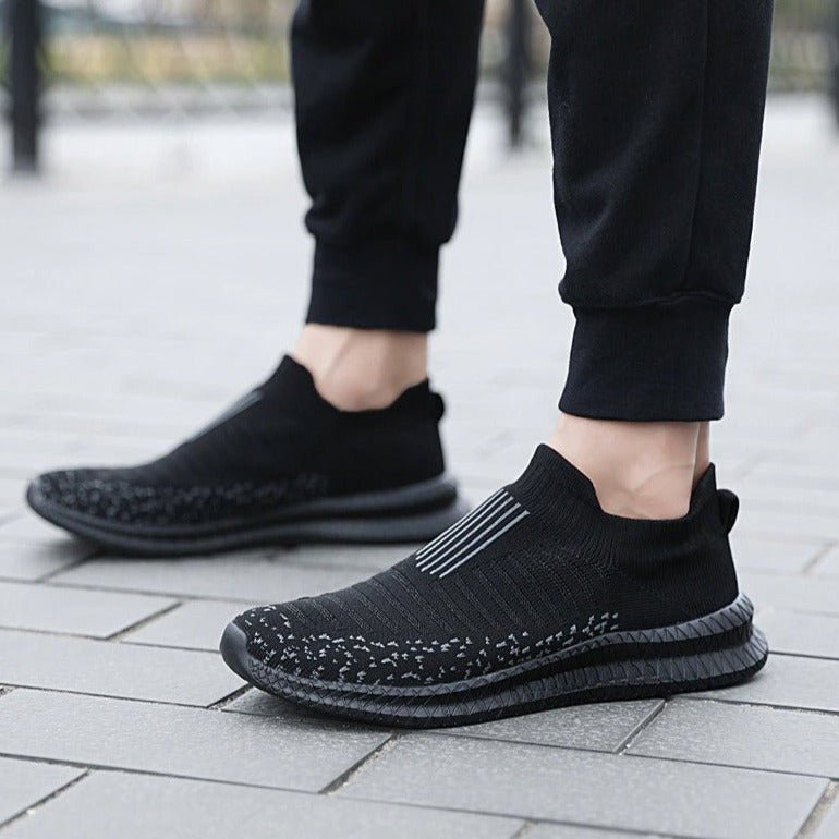 Breathable Slip-on Sneakers for MenMEN SHOES-40-Black-38Omega Walk