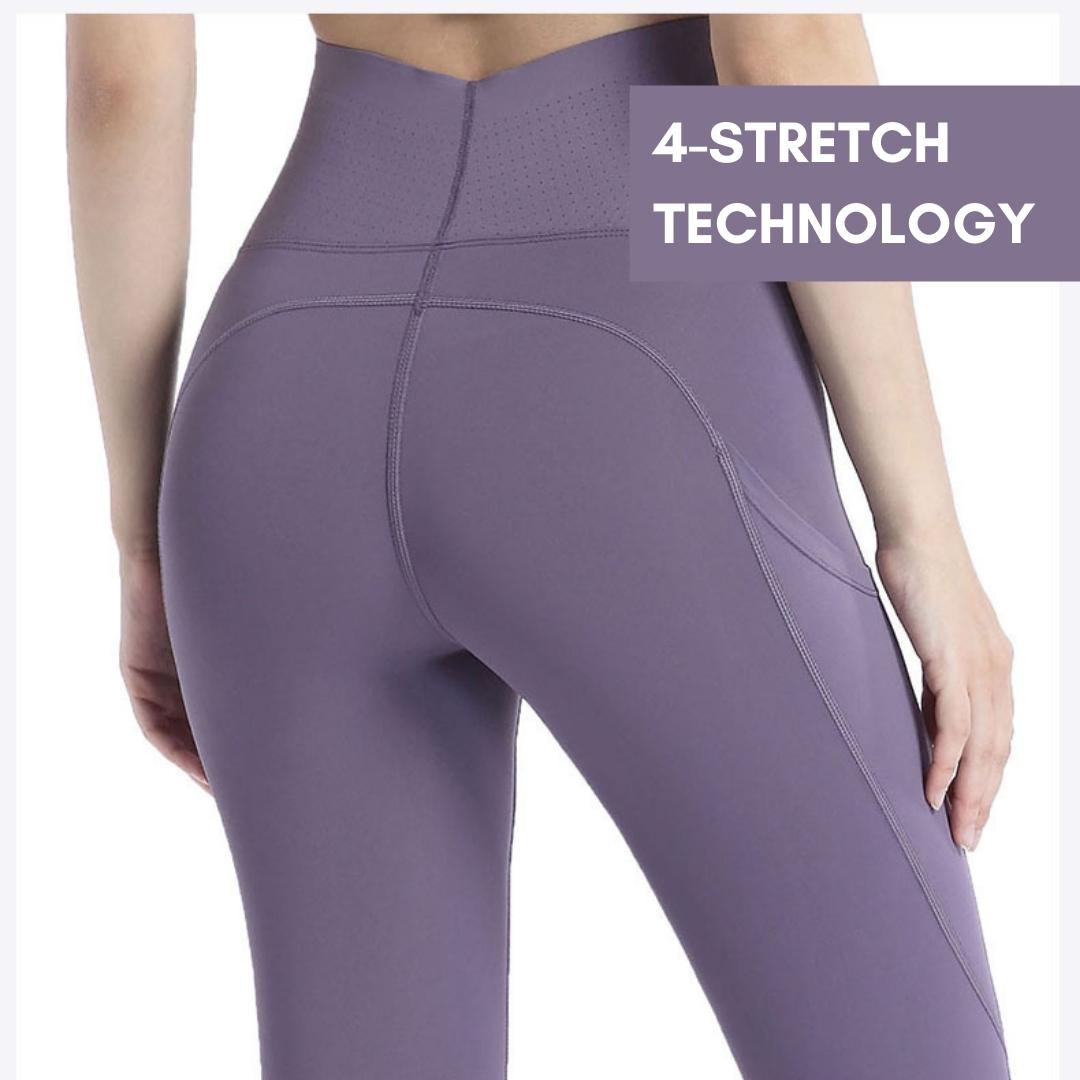 Bunny Soft Breathable Leggings with PocketsXY-S5-Black-SOmega Walk