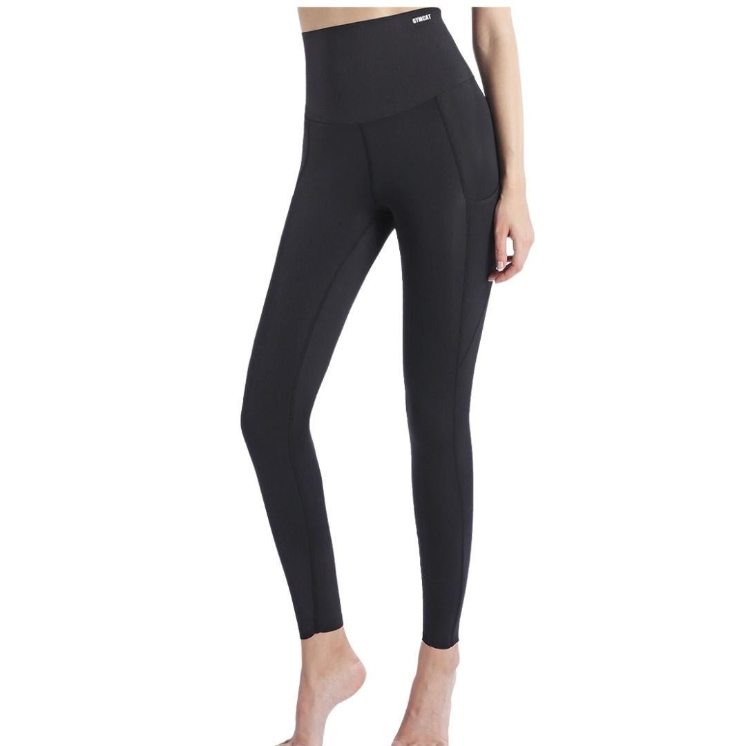 Bunny Soft Breathable Leggings with PocketsXY-S5-Black-SOmega Walk