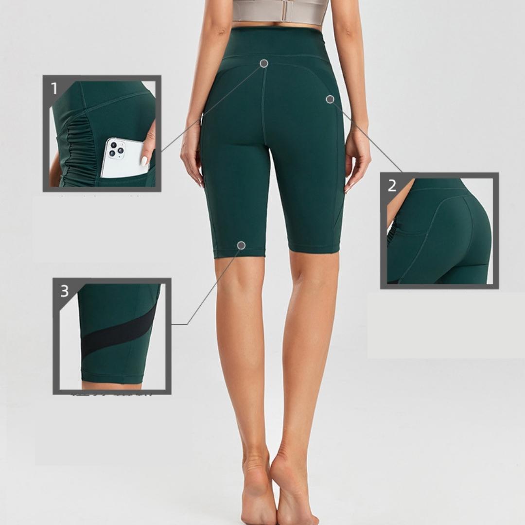 Max Comfort Capri Leggings with PocketsXY-A5-Dark Green-SOmega Walk