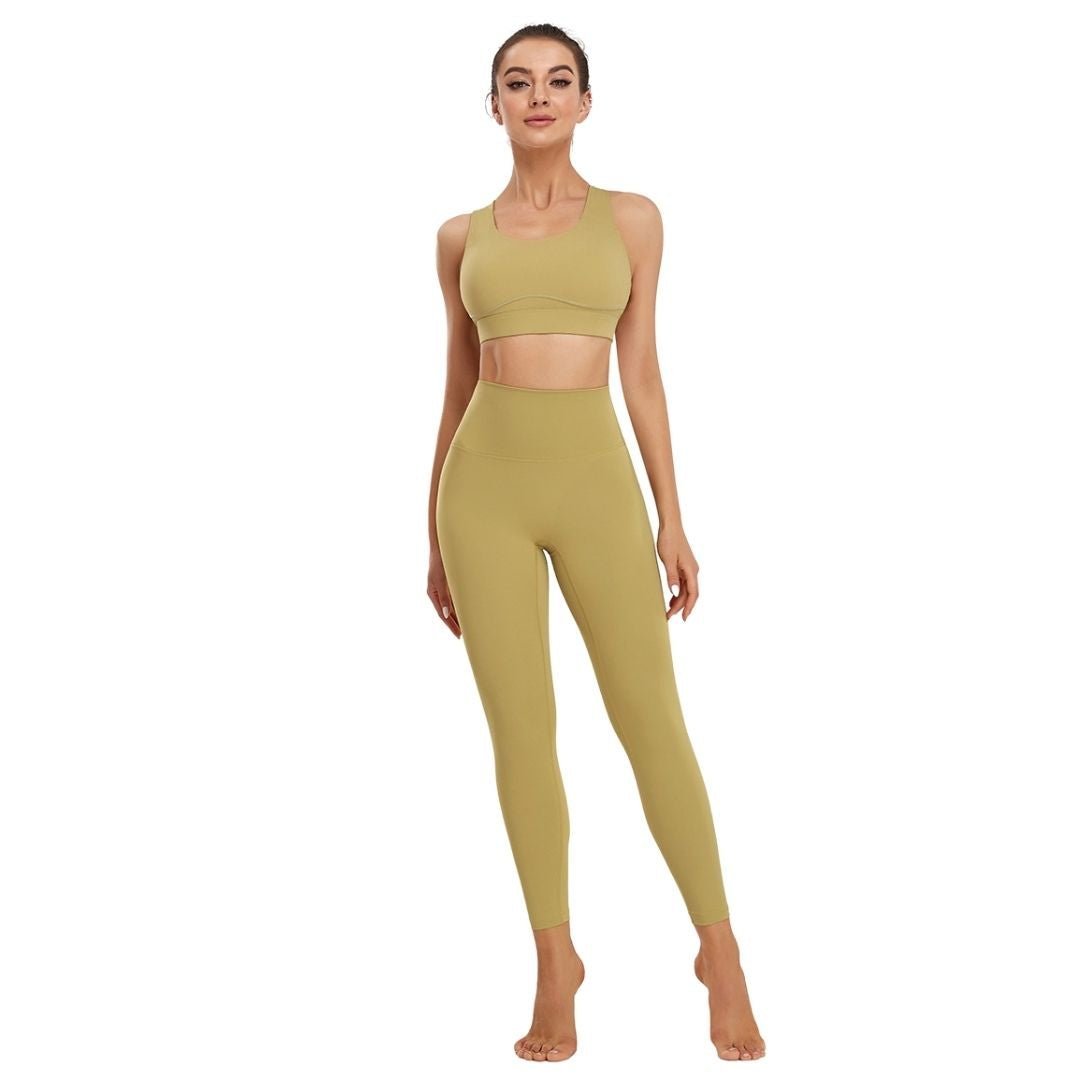 THRIVE- Women's Activewear 2 Piece SetXY-Z2TZ-Dirty Yellow-SOmega Walk
