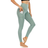Bunny Soft Breathable Leggings with PocketsXY-S5-Light Green-SOmega Walk