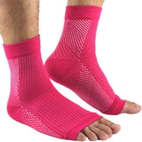 Compression Foot Sleeves - Open Toe Socks for Plantar Fasciitis and Arch PainAngel S PinkOmega Walk