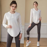 Fit Bliss Activewear Set for WomenYG-LSM012-White-Gray-SOmega Walk