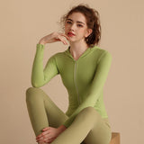 Slim Fit Track Jacket For WomenYG-LSM002-Olive-Green-SOmega Walk