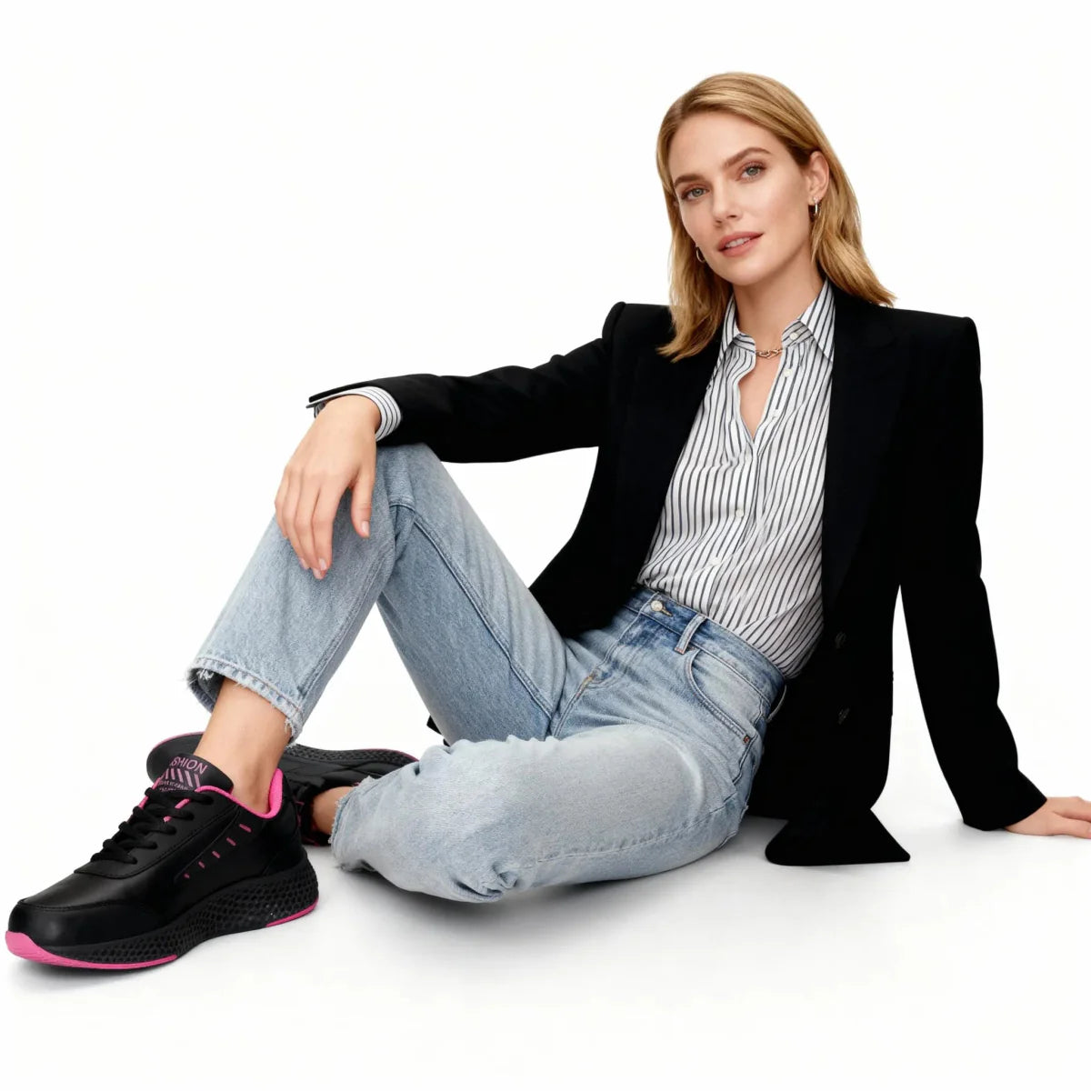 Soft Stride - Omega Walk - M268-Black-Pink-35